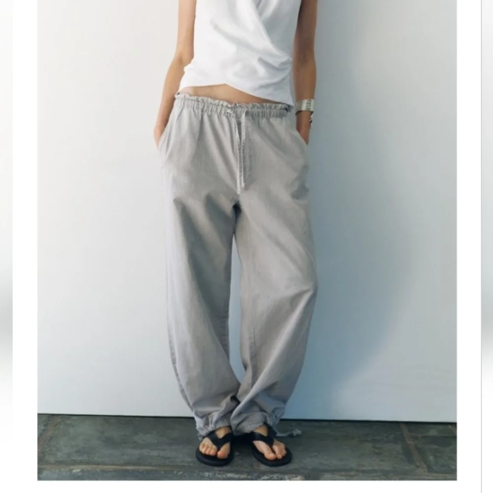 Zara ZW Collection Low Waist Relaxed fit Loose Jeans Pants Sz-XL